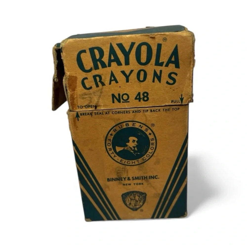 VTG Crayola Rubens No 48 Prewar Box Rare Retired Colors Prussian Blue Flesh Etc